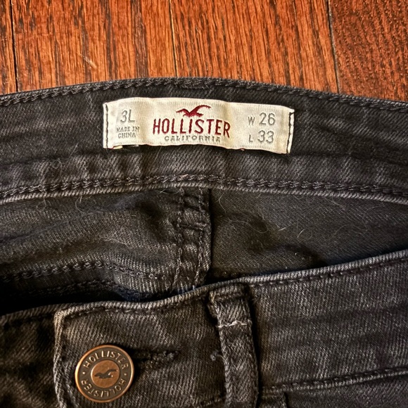Hollister Black Wash Skinny Jeans 3L 26 x 33 - Picture 4 of 6